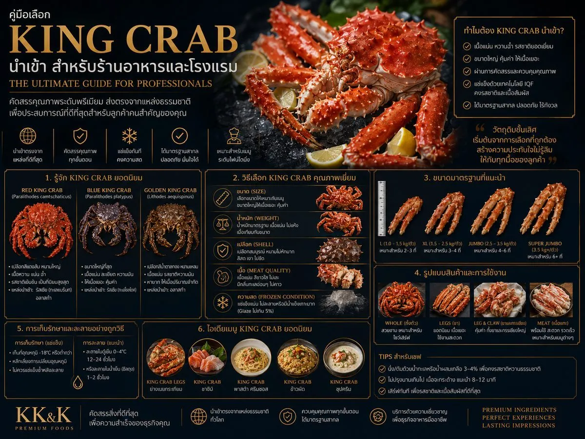 คู่มือเลือก King Crab นำเข้า สำหรับร้านอาหารและโรงแรม
